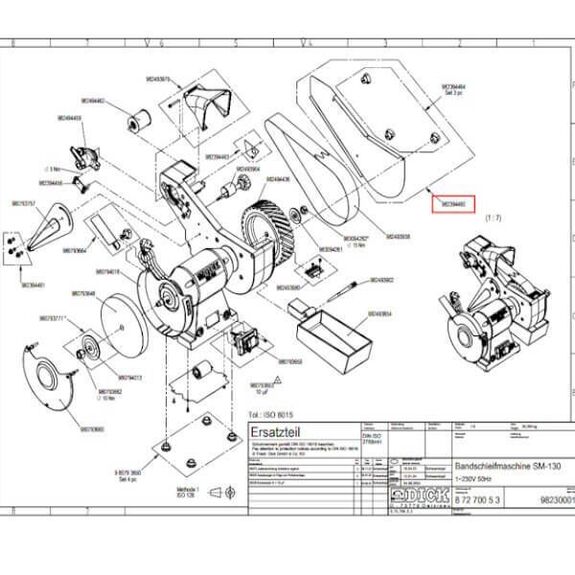 9 8249 4460 Schleifarmabdeckung für Dick SM-130