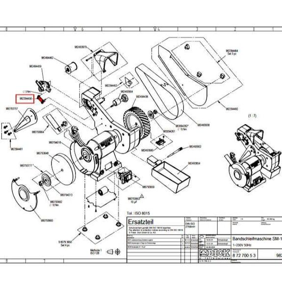 9 8249 4456 Klemmblech für Bandantriebsstück für Dick SM-130