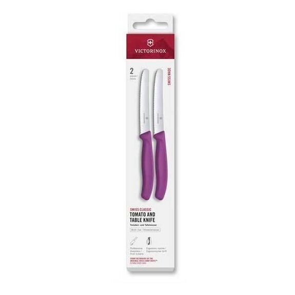 6.7835.2C1 - 6.7838.2C1 - 6.7839.2C1 Boîte de 2 couteaux de table/tomate à dents Victorinox SwissClassic 11cm