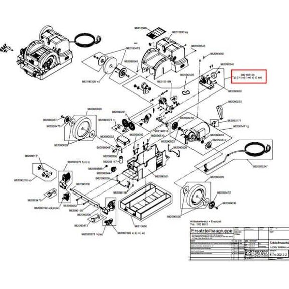 9 8219 3128 Komplette Bügeleinheit für SM111