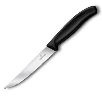 6.7933 6 Messer mit Wellenschliff Steak/Pizza Victorinox Swissclassic 12cm schwarz