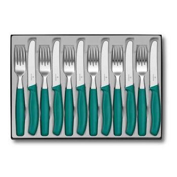 6.7834.12C1 Victorinox Menage 12-teilig SwissClassic Tisch grün