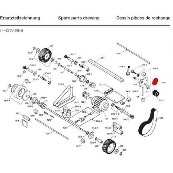 Pièce de rechange Dick - Disque de déviation pour affûteuse à bande Dick SM-160T