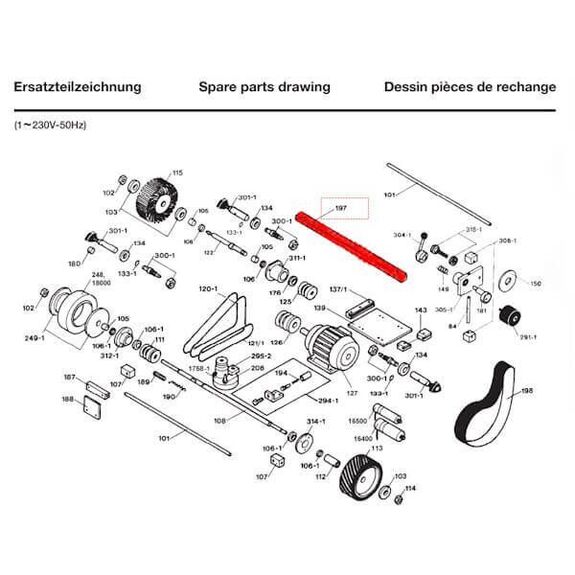 Pièce de rechange Dick - Traverse pour affûteuse à bande Dick SM-160T