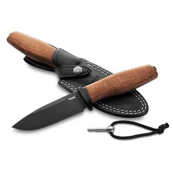 Fixed-blade knife LionSTEEL "ACHA" micarta natural AHB.BLN