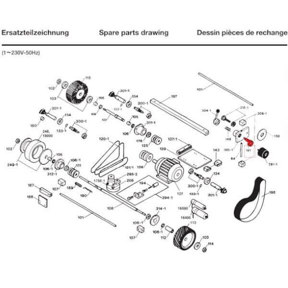 Dick spare part - Eccentric axle for Dick SM-160T belt grinder