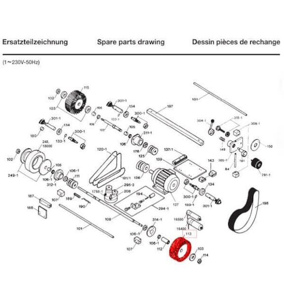 Dick spare part - Contact disc for Dick SM-160T belt grinder