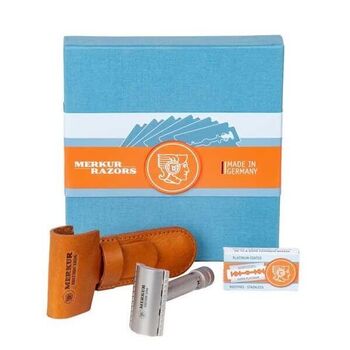 Merkur Rasiermesser Set "First Edition" Lederetui 34.106