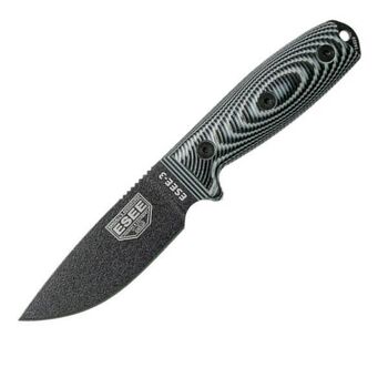 Couteau fixe de survie ESEE-3 gris et noir E3PMB002