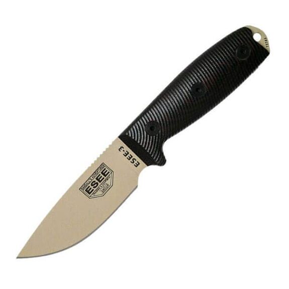 ESEE-3 Desert and Black Fixed Survival Knife E3PMDT004