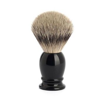 Muhle Classic synthetic silver shaving brush with black handle 33K256