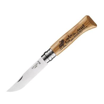 Couteau Opinel N° 8 VRI "Animalia America" Elan manche chêne 11cm