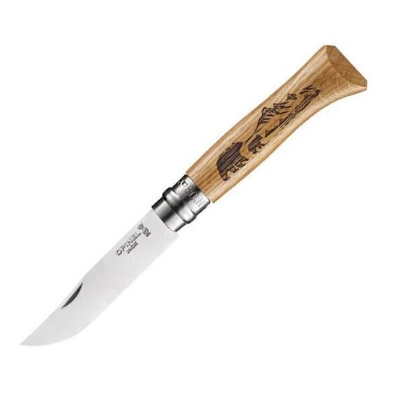Couteau Opinel N° 8 VRI "Animalia America" Ours manche chêne 11cm