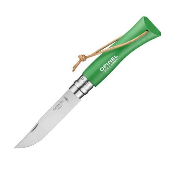 Opinel-Messer Nr. 7 „Colorama“ VRI Wiesengrün + Baroudeur-Link 92210