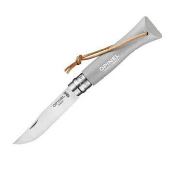 Opinel No. 6 "Colorama" VRI Cloud Grey Knife + Baroudeur Link 92202