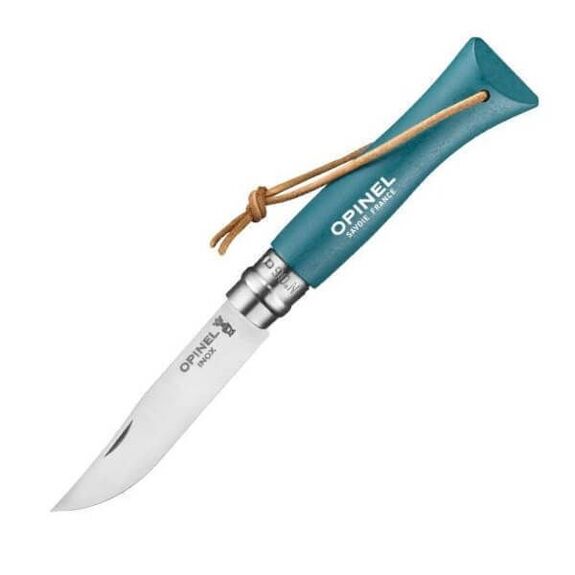 Opinel No. 6 "Colorama" VRI turquoise knife + Baroudeur 92200 link