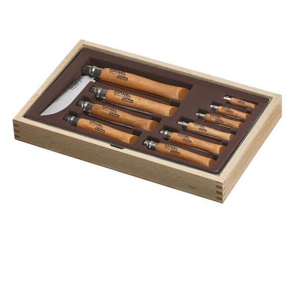 Opinel Carbon 10-Piece Set, Sizes No. 2 to No. 12