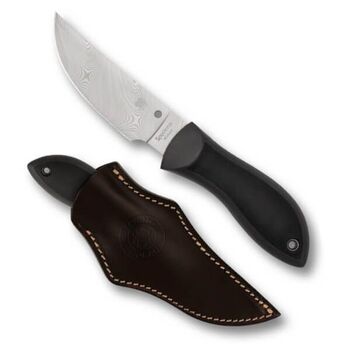 Spyderco Moran Upswept Damascus Sprint Limited Edition Fixed Blade Knife FB01PGYD