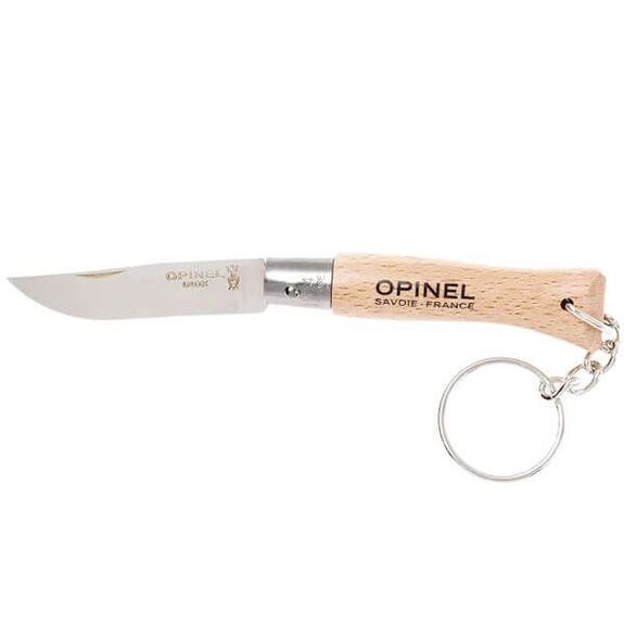 Opinel Schlüsselanhängermesser Nr. 4 mit Buchenholzgriff