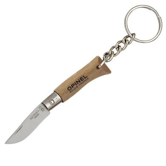 Opinel Schlüsselanhängermesser Nr. 2 mit Buchenholzgriff