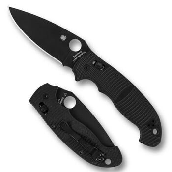 C95GMCBKP2 Spyderco Manix 2 XL Salt All Black Folding Knife