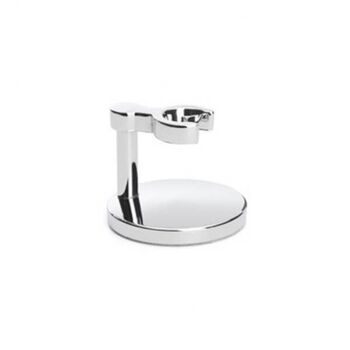 Muhle stand for safety razors, chrome-plated brass