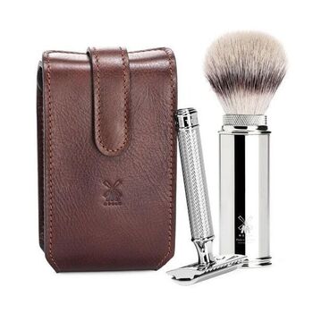 Muhle trousse de rasage de voyage sécurité brun
