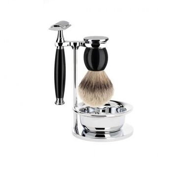 Mühle Sophist Rasier-Set, schwarz, Sicherheitsrasierer, 4-teilig