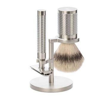 3-teiliges Set „Muhle Rocca“ aus Kunststoff in Silberoptik und gebürstetem Edelstahl