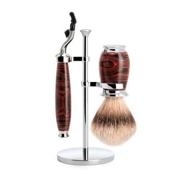 Set de rasage 3 pièces Muhle Mach3® Purist pur argenté