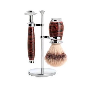Set de rasage 3 pièces Muhle lame sécurité Purist synthétique argenté