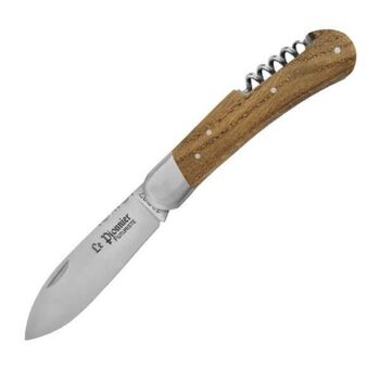 Douris Chastel Le Pionnier Futuriste 2-piece folding knife set, oak