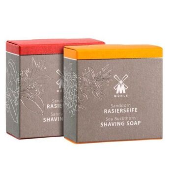 Set of 2 Muhle shaving soaps with Sea Buckthorn and Sandalwood