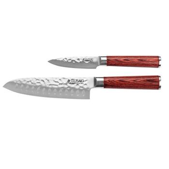 Coffret 2 Couteaux Santoku et office Wusaki Pakka