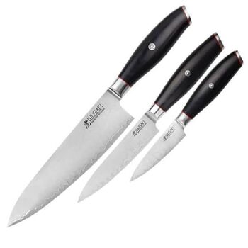 Wusaki Fujiko Black San Mai 3-Messer-Set
