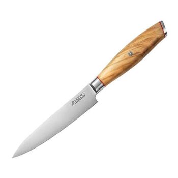 Wusaki Fujiko Damascus Utility Knife with Olive Wood Handle