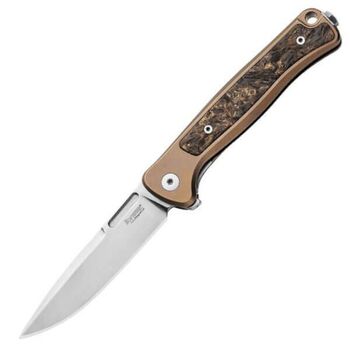 Couteau pliant Lionsteel "EMMET" Titane et fibre de carbone doré