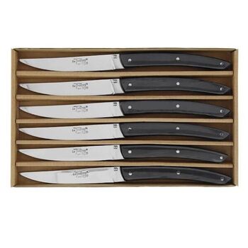Coffret 6 couteaux de table BJB "Le Thiers®" noir