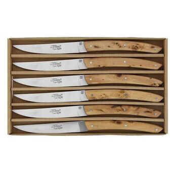 Set of 6 BJB "Le Thiers®" table knives – Juniper wood
