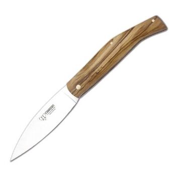 Cudeman folding knife with full olive wood handle, 11 cm