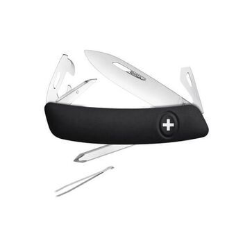 SZD04 Swiza Schweizer Taschenmesser, 11 Funktionen, Allmatt Schwarz