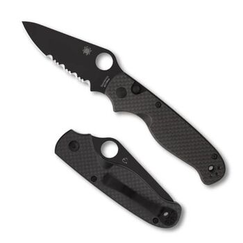 Couteau pliant semi-denté Spyderco "BUTTONUP" noir