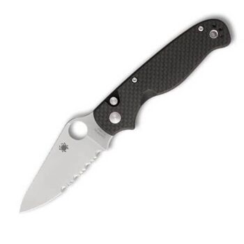 Spyderco "BUTTONUP" G10/Carbon Fiber Partially Serrated Folding Knife