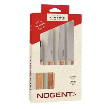 Coffret Nogent *** 4 pièces cerisier acier inox