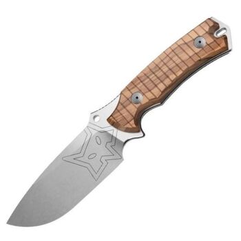 Fox ‘OXYLOS’ Bushcraft fixed-blade knife with olive wood handle and N690 steel blade