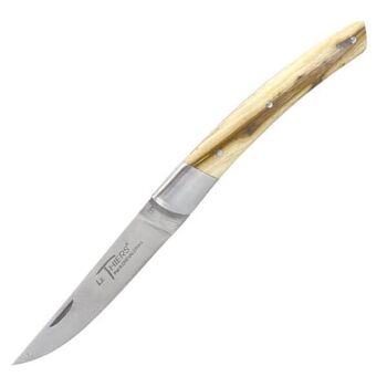 Chevalerias-Klappmesser „Le Thiers“, 1 Stück, Damaszener-Klinge, Griff aus Ginsterholz