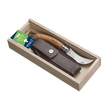 Holzbox mit Opinel Pilzmesser N°8 und étui