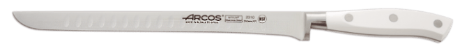 Forged scalloped slicing knife Arcos Riviera White - 25 cm