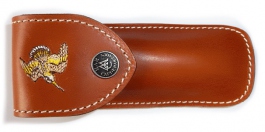 Messerscheide aus Leder Max Capdebarthes mit Schnepfe Stickerei