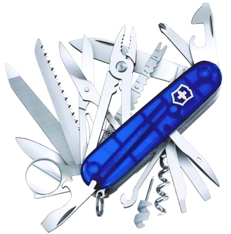 couteau suisse Victorinox Swisschamp bleu translucide 1.6795.T2
